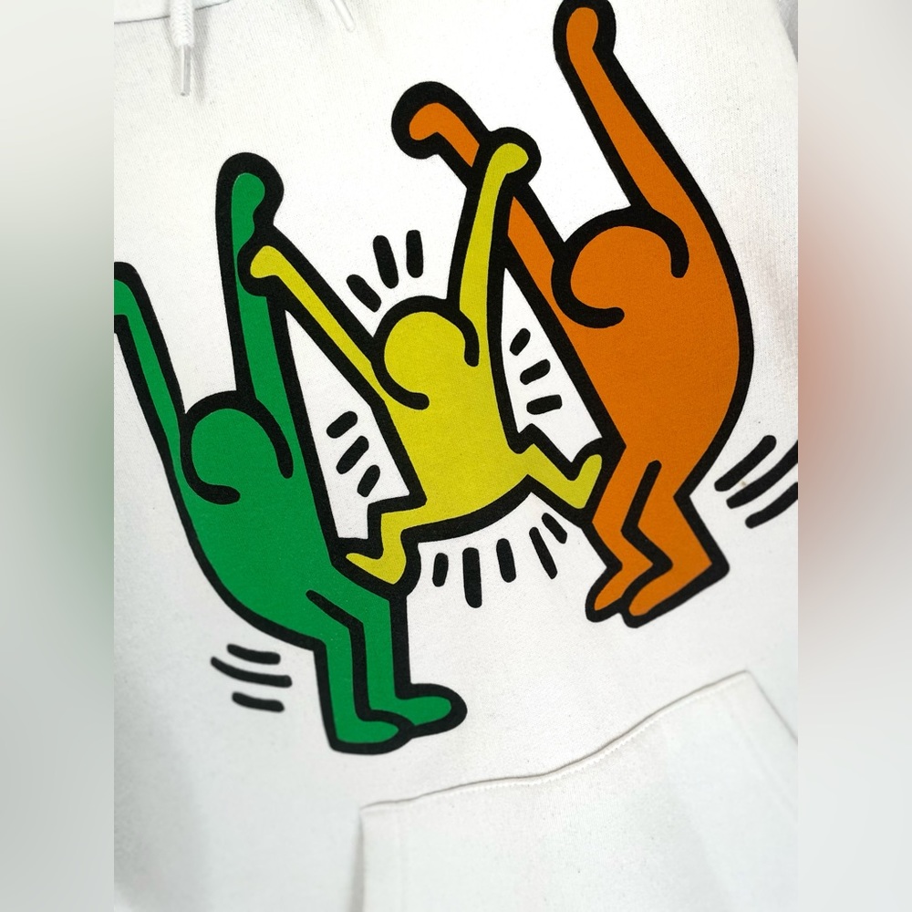 Keith Haring Dancing Figures Graphic Hoodie Size M - Picture 2 of 5